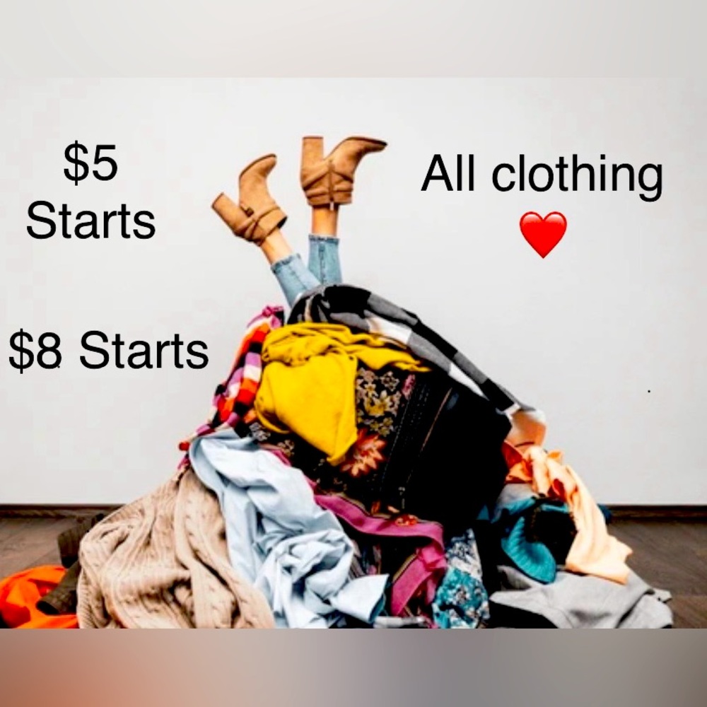 🌟 $5 and $8 Starts of ALL clothing! 🌟